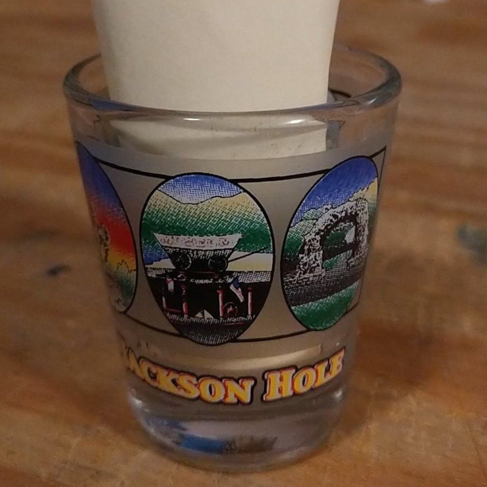 JACKSON HOLE WYOMING Shot Glass, Collector Shot Glasses | Souvenir Landmark Shot